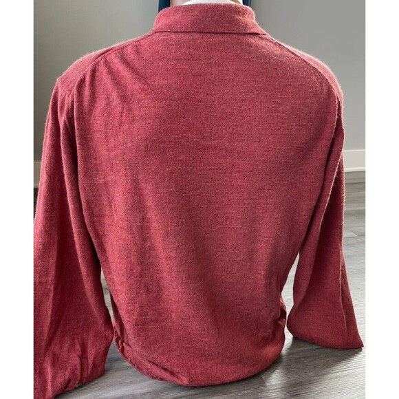 Hickey Freeman Mens Red Collared Sweater Size L Cashmere Silk Wool Blend - Picture 4 of 9